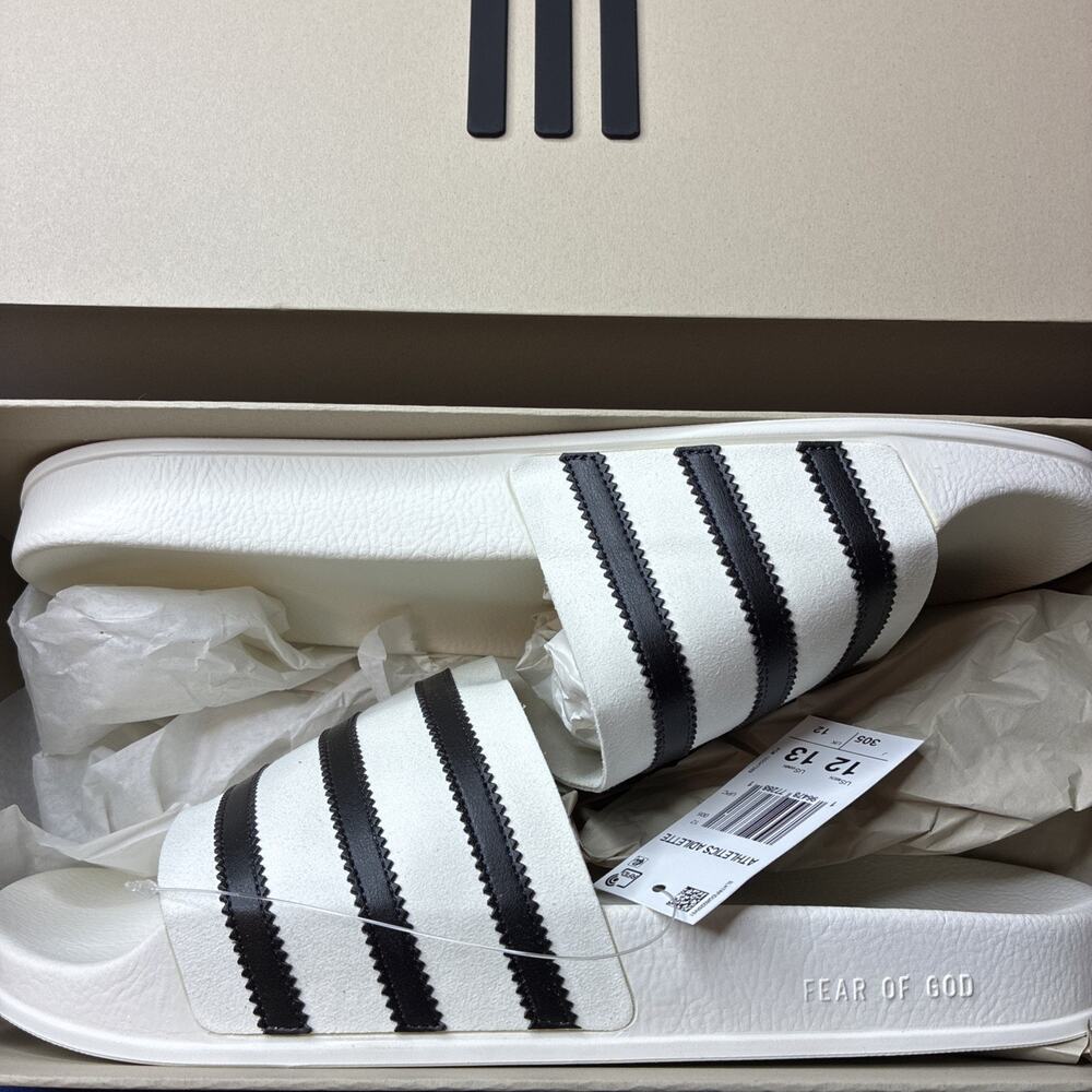 adidas Fear of God Athletics x Adilette Slide Cream White IH2272 Size 12 Men’s